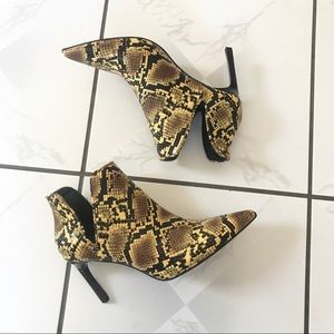 zara snake skin ankle boots